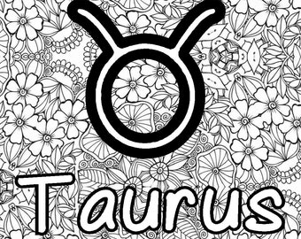 Taurus Colouring Etsy