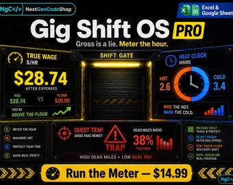 Gig Shift OS PRO | Śledzenie sterowników w programie Excel | Arkusze Google