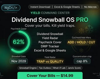 Dividend Snowball OS PRO | Śledzenie portfela w programie Excel | Arkusze Google