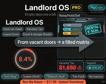 Landlord OS PRO | Śledzenie nieruchomości na wynajem w programie Excel | Arkusze Google