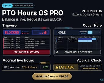 Godziny PTO OS PRO | Śledzenie urlopów w programie Excel | Arkusze Google