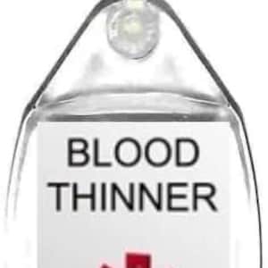 medical alert blood thinner keyring handmade in uk
