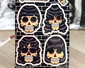 Sticker Sheet Punk x 6 Vinyl waterproof - Punk Rock Vinyl Sticker Punk 77 Skull Day of the Dead Music Fan Art Stickers Ramon