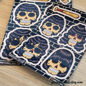 Sticker Sheet Punk x 6 Vinyl waterproof Punk Rock Vinyl Sticker Punk 77 Skull Day of the Dead Music Fan Art Stickers Ramon image 3