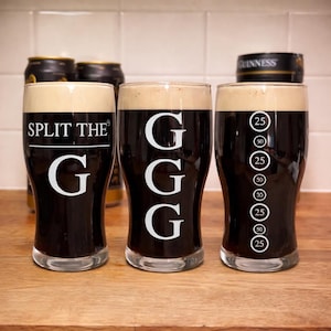 Split the G Guinness (pintgame) – ultiem pubuitdagingscadeau – 1 pintglas