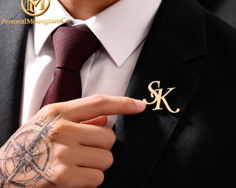 Personalisierte Anfang Brosche für Männer Frauen, Benutzerdefinierte Buchstabe Brosche, Monogramm Pin, Anzug Revers Pin Geschenk