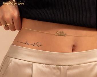 Custom Name Belly Chain Gold Minimalist Waist Chain Personalized Body Jewelry Gift for Her Best Friend