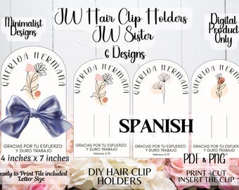 JW Spanish Hair Clip Holder Printable, DIY Floral Designs (pdf, png