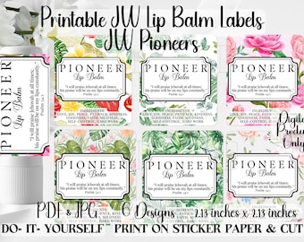 JW Printable DIY Lip Balm Wrap Labels_JW Souvenirs & gifts_Pioneers