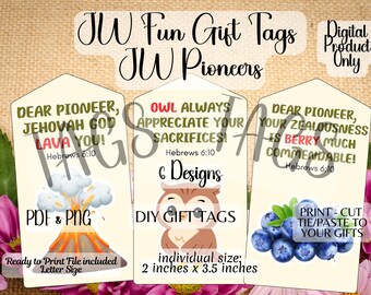 JW Pioneer DIY Printable Fun Gift Tags
