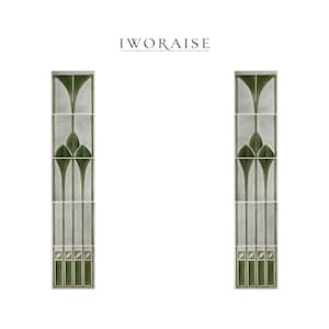 Hand-Painted Art Nouveau Ceramic Fireplace Tiles – Green Tulip, 1900s Style