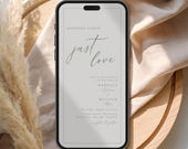 Minimalist Wedding Evite, Nothing Fancy Just Love, Sage Green (Digital Invite)