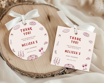 Pizza Babyparty Dankeschön Tags, Besondere Lieferung Gefälligkeiten Vorlage, (Digitaler Download)