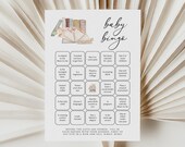Editable Storybook Baby Bingo, Gender Neutral Baby Shower Game, Printable Card, (Digital Download)