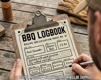 BBQ Smoker Logbook Printable, Pitmaster Cooking Journal, Smoking Notes ...