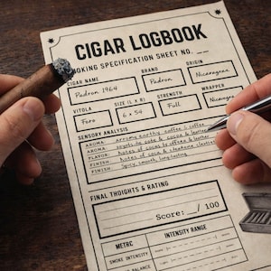 Cigar Smoker Gift Printable, Cigar Tasting Sheet for Men, Thoughtful Father’s Day or Groomsmen Cigar Night Gift