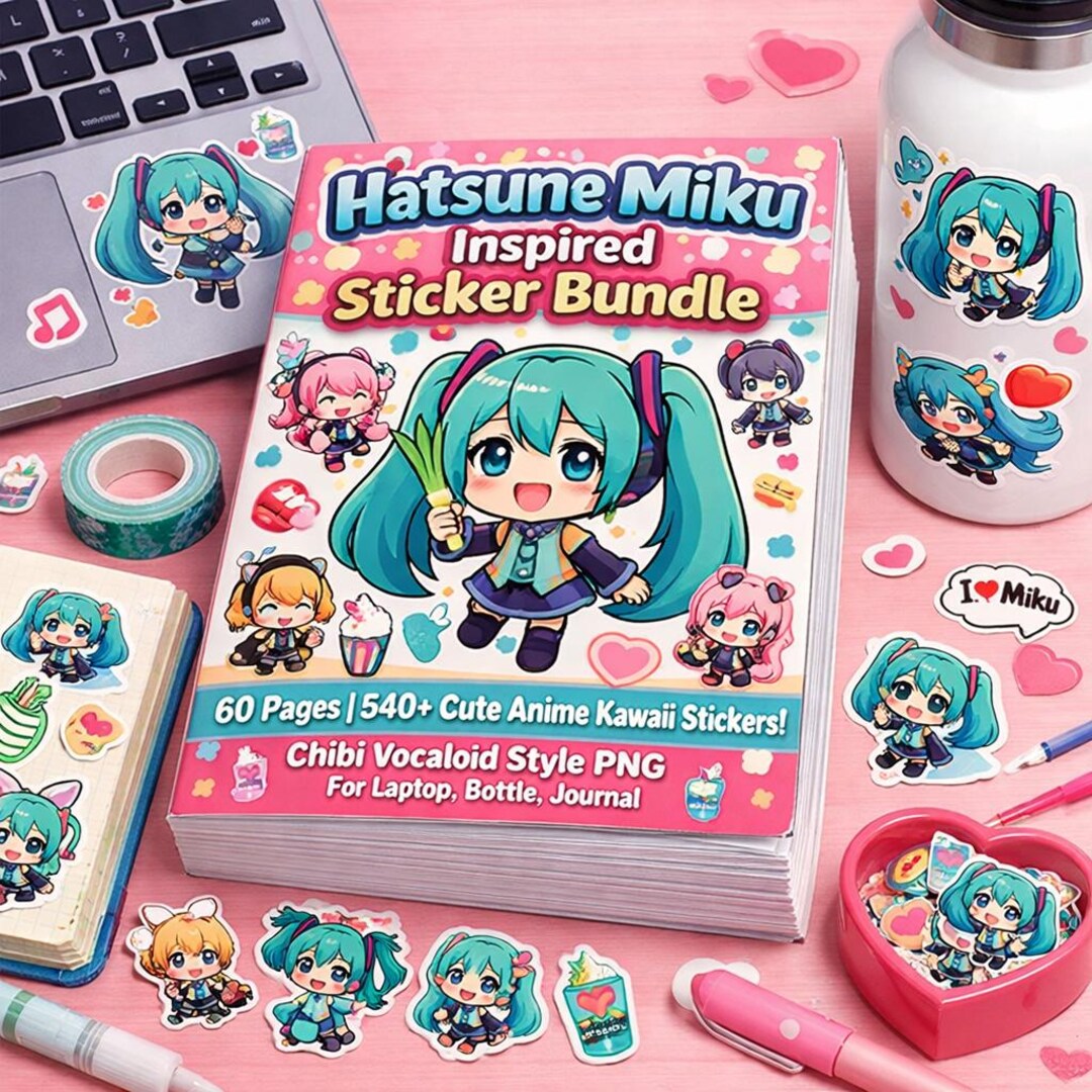 Miku Sorry Sticker Hatsune Miku Sticker Bundle | 540+ Chibi Anime Kawaii Stickers (digital ...
