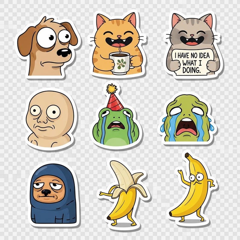 Printable Funny Stickers Bundle | 100 Pages | 1000+ Snarky & Meme ...