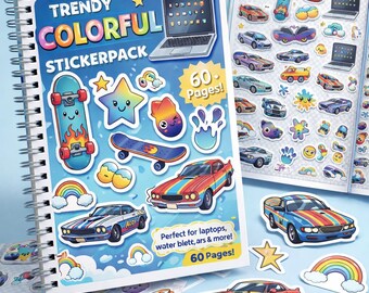 Trendy Colorful Sticker Pack | 540+ Laptop, Car, Skateboard Stickers