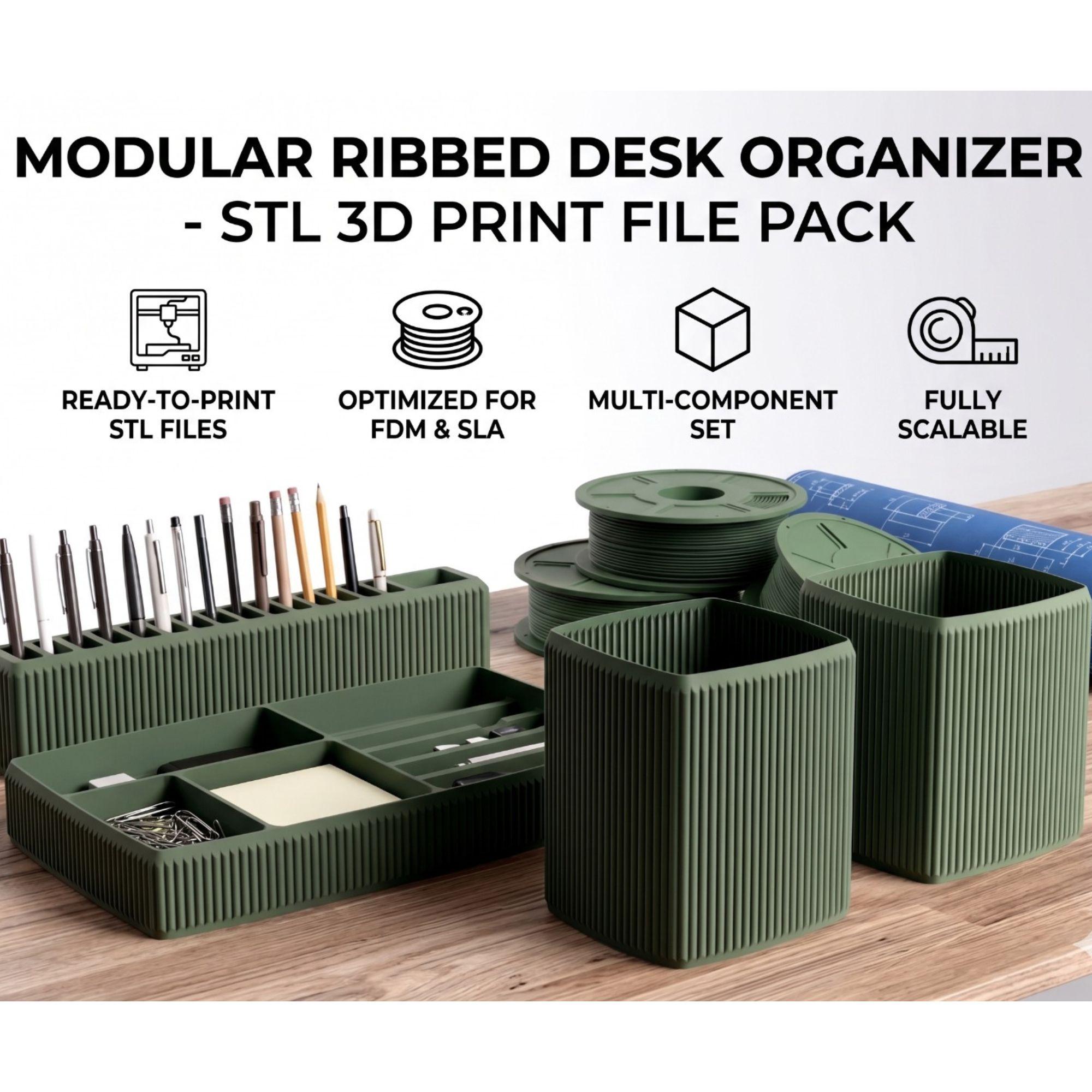 150+ Desk & Office Organiser STL Bundle Desk Storage, Pencil Holder ...