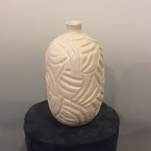 Hand Carved White Porcelain Vase