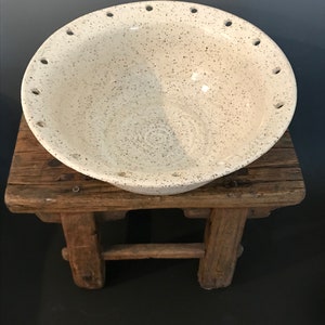 Large Speckled Bowl with Pierced Rim