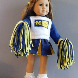 University of Michigan Cheerleader Outfit for American Girl Doll