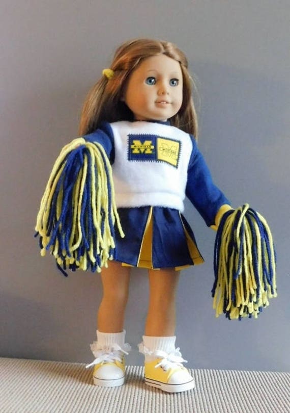 University of Michigan Cheerleader Outfit for 18 inch size American Girl Doll