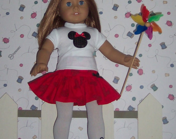 Fits American Girl 18 Size Doll, Handmade Mickey Mouse Outfit, Disney Etsy