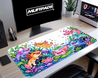 Podkładka pod mysz Axolotl Desk Mat Kawaii Extended do gier