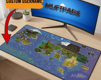 Custom RuneScape World Map Desk Mat, OSRS Gaming Mouse Pad