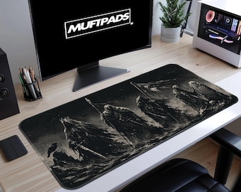 Medieval Battle Desk Mat Dark Fantasy Playmat Extended Mousepad