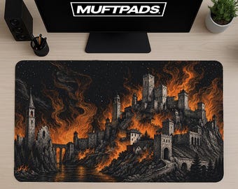 Starry Night Sky Background Desk Mat for Gift For Him Workspaces