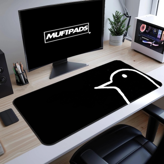Oyasumi Punpun Mouse Pad Desk Mat – Minimal Black Anime Desk Setup