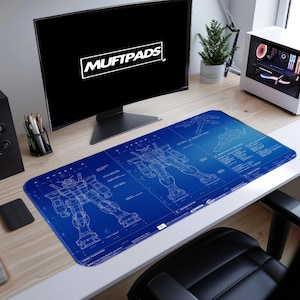 Podkładka pod mysz Gundam Blueprint | Podkładka pod mysz do gier anime