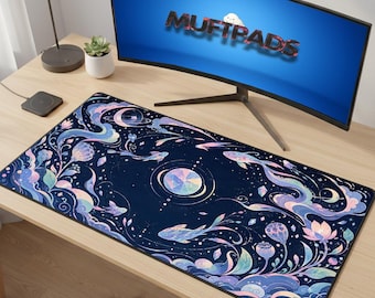 Podkładka pod mysz Kawaii Celestial Fish Pastel Cosmic Art
