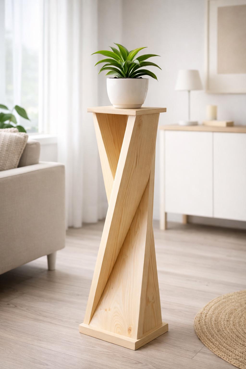 ねじれた木製スタンド - Etsy 日本