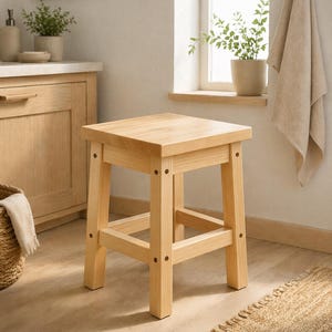 Garden Stool Woodworking Plan – DIY Wooden Stool PDF, Scandinavian Minimalist Furniture, Beginner-Friendly Project