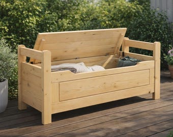 outdoor storage bench woodworking plans for patio and garden