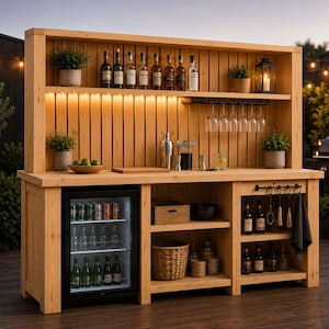 Digital download Scandinavian outdoor bar station plans DIY backyard patio entertainment center