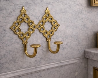 Bathroom Towel Wall Hooks, Moroccan Handmade Brass Wall Hook, Decorative Robe Hook & Wall Towel Hanger for Stylish Bathrooms decor