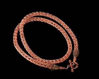 Copper Viking Knit Chain Necklace