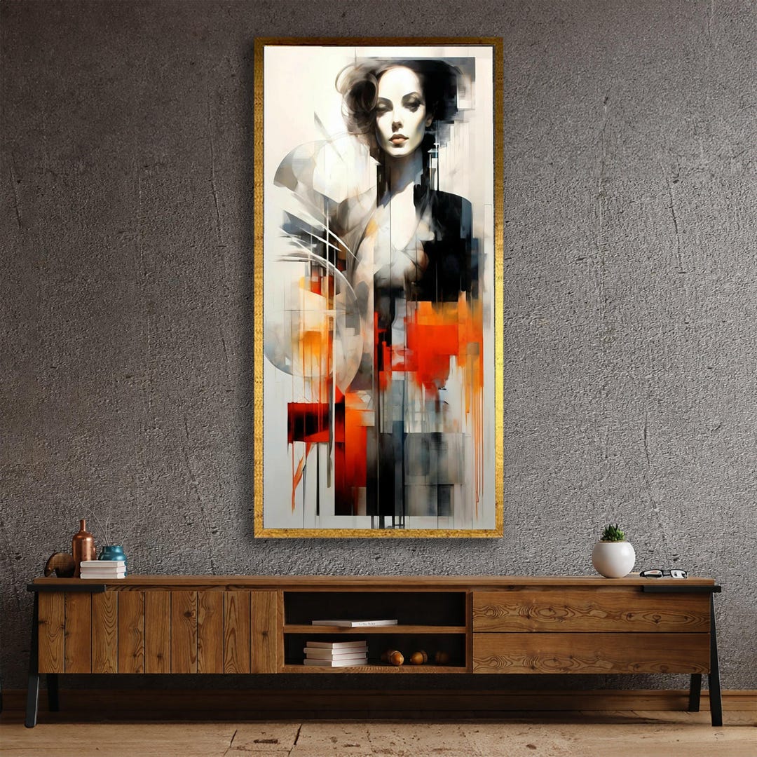 Abstract Woman Portrait Canvas, Modern Art Wall Decor, Contemporary ...