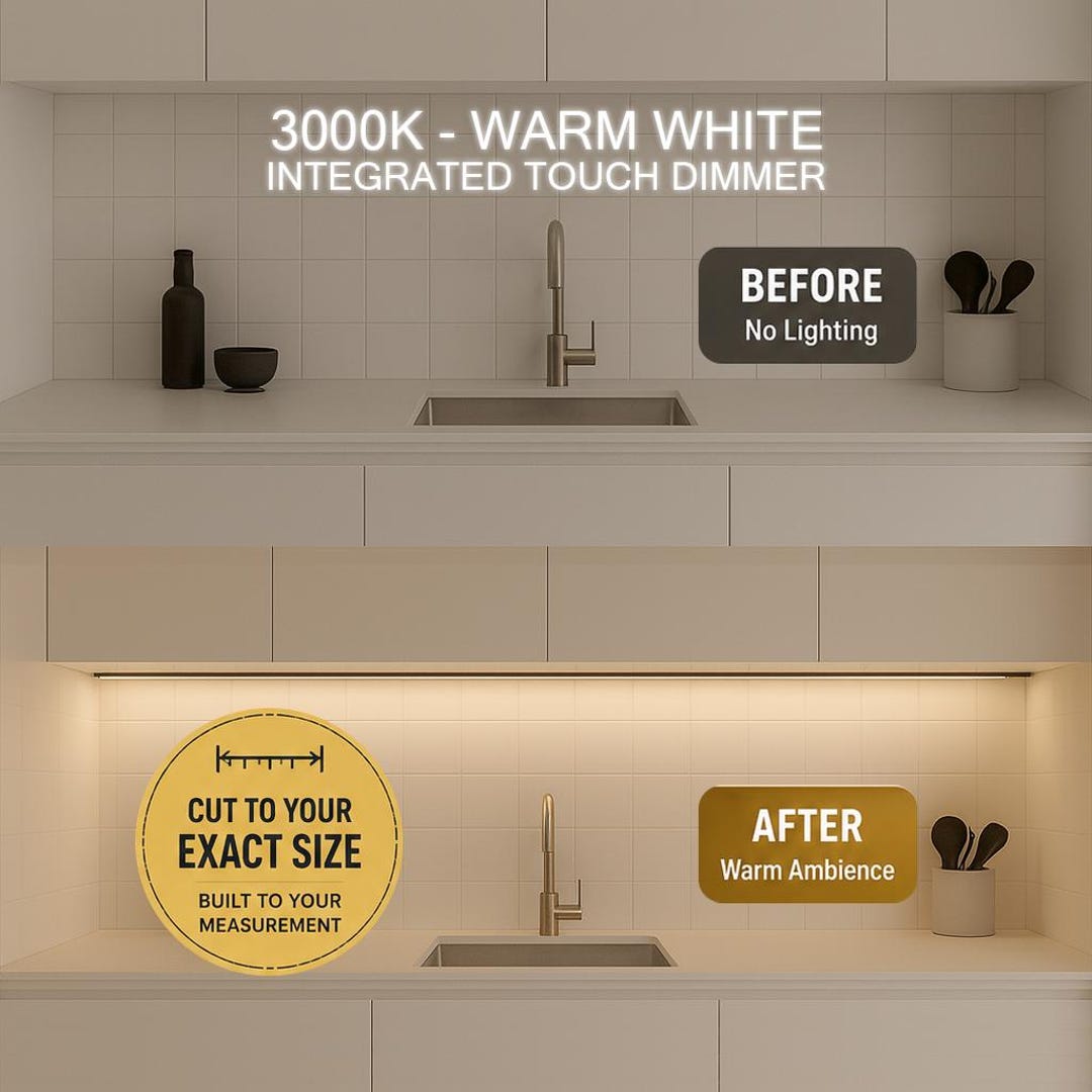 Custom LED Kitchen Bench Lighting Kit – Made to Size, Plug & Play ...