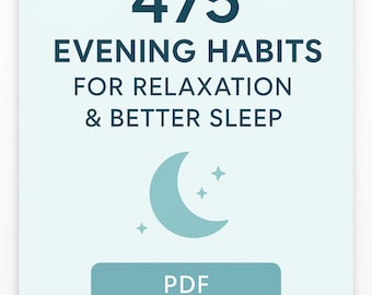 Guía de hábitos de relajación nocturna • 475 ideas para rutinas nocturnas (PDF)