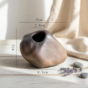 Handmade Style Ceramic Bud Vase, Irregular Stone Shape Pottery Vases, Rustic Modern Flower, Minimalist Table Decor, Hydroponic Plant Holder