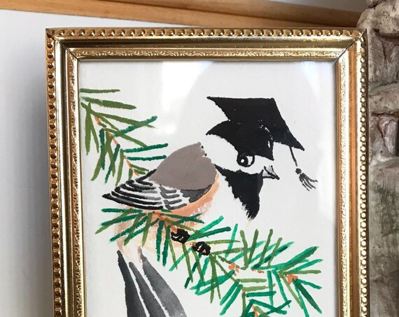 Black-capped Chickadee ~ Acrylic-Gouache Painting ~ Ready to Ship!
