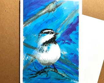 1 Mountain Chickadee Card ~ Ready to Ship!