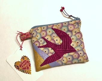 Tiny Swallow Wallet ~ Coin Card Purse ~ Ready to Ship!