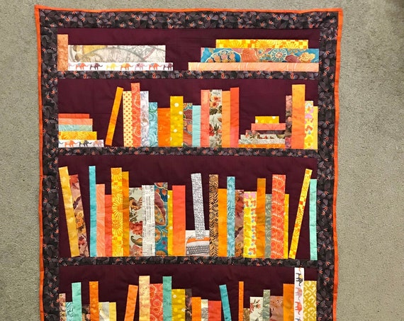 Library Books - Baby-Lap Quilt Wall Tapestry - Ready to Ship!